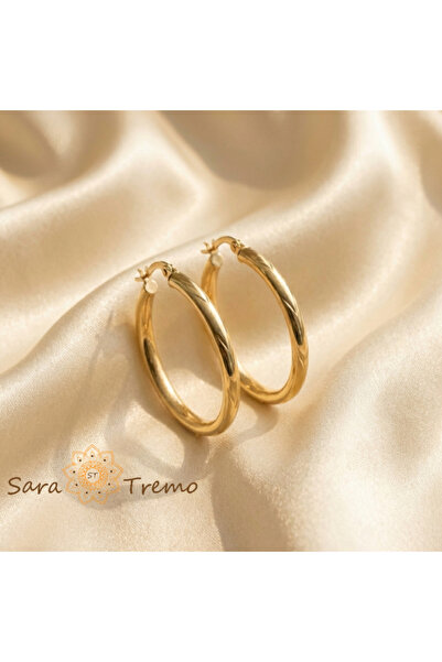SaraTremo Circle Earrings – 18K Gold Plated Round Earrings