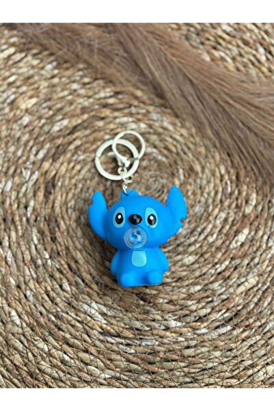 Black Rose Sevimli Stitch Karakter Tasarımlı Silikon Anahtarlık - Hediyelik F...