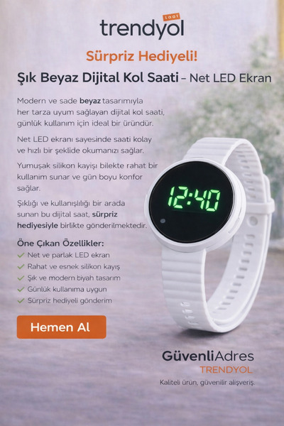 HAYATINIZI KOLAYLAŞTIRIN Dokunmatik Dijital Kol Saati – Net LED Ekran, Şık Be...