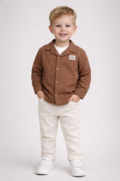 ZEYD ÇOCUK GİYİM طقم رجالي من 3 قطع: قميص موسلين وتي شيرت