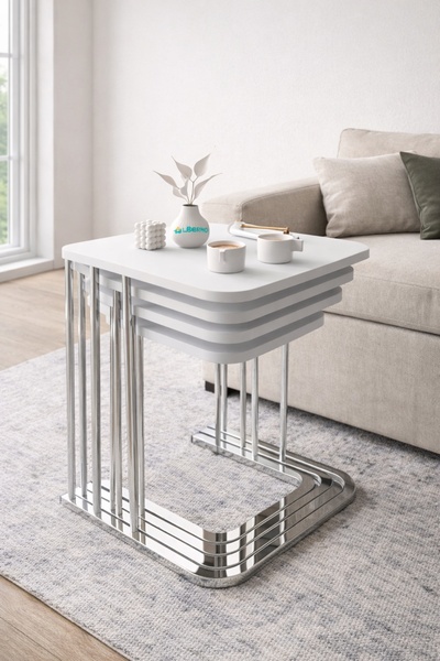 Teknor Orkide Tekerlekli Gümüş Ayaklı 4 Lü Zigon Sehpa