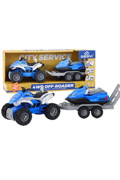 LEAN ATV set with trailer, boat and miniature jet ski