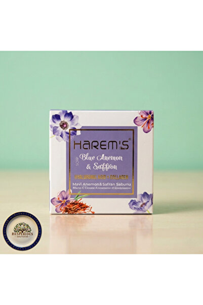 HAREM'S Blue Anemone & Safan Natural Soap 120Gr (Contains Hyaluronic Acid & C...