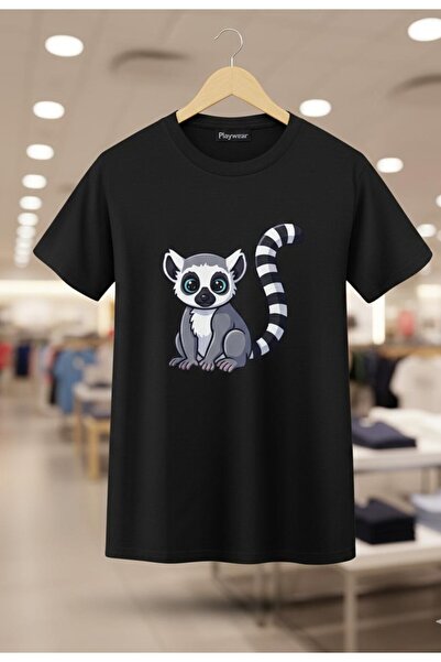 playwear PLAY WEAR Tricou unisex cu imprimeu LEMUR MONKEY, cu decolteu rotund