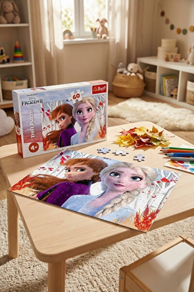 craftivio Trefl Frozen 2 Puzzle 60 Parça Lisanslı - Karlar Ülkesi Elsa ve Ann...