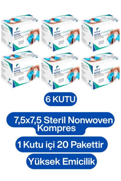 Nova 7,5x7,5 Steril Nonwoven Kompres 6 Kutu