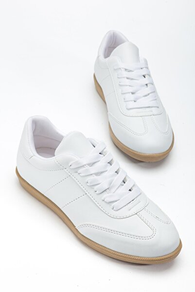 Dilimler Ayakkabı Women's Sports Shoes White Thin Sole Futsal Skin
