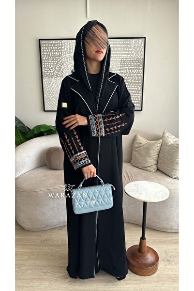 Warazan عباية للعيد عملية مع أكمام بتطريز منقوش