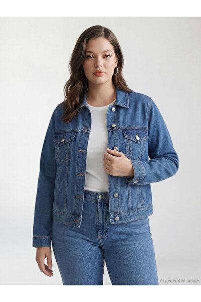 LC Waikiki Shirt Collar Women's Jean Jacket