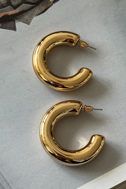 Trendy Butik أقراط دائرية من الفولاذ