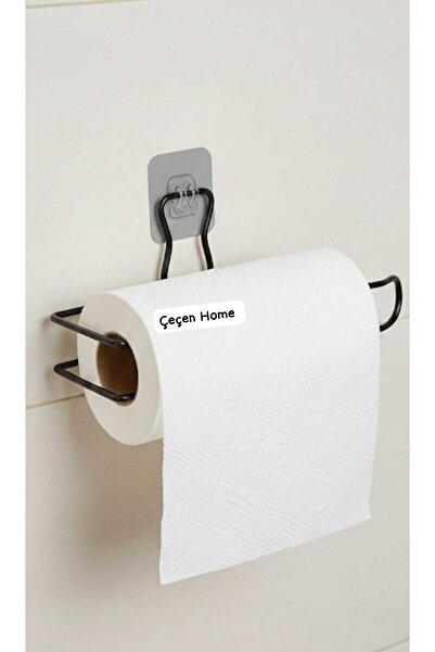 ÇEÇEN HOME Black Adhesive Paper Towel Holder Metal Paper Towel Holder Towel P...