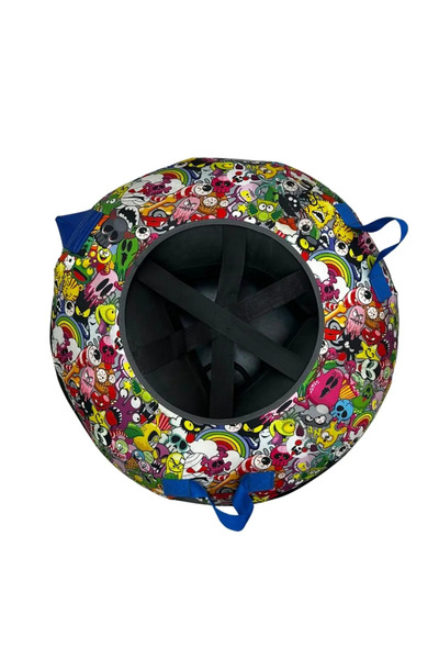 ELECTROLL Şişme Kar Kızağı Snow Tube | Tutma Kulplu | Renkli Desenli