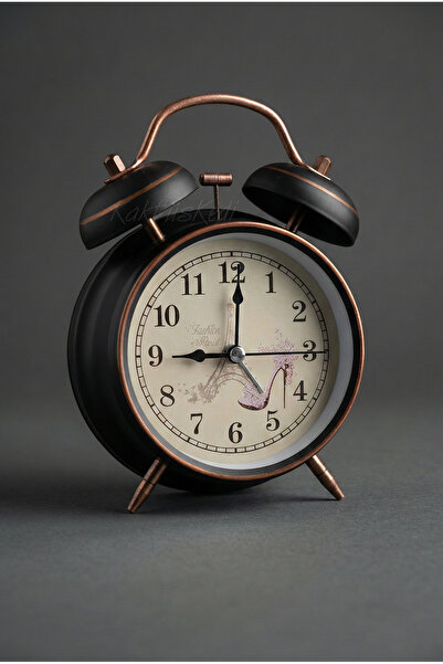 KaktüsKedi Moda Temalı Metal Çalar Saat - Retro Tasarım Işıklı Nostaljik Masa...