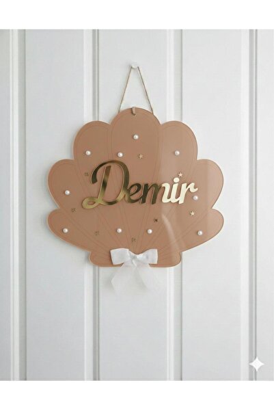 renkli mi renkli tasarım dünyası pleksi incili gold istiridye bebek kapı süsü...