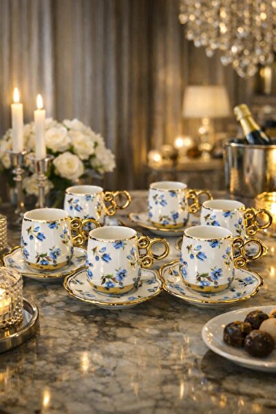 İnter Elegant Design Porcelain Coffee Cup Set for Stylish and Enjoyable Prese...