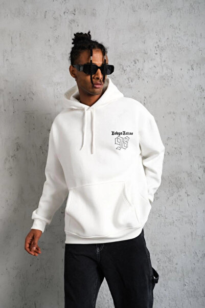 beybunn 98 Printed Hooded Sweatshirt - White -