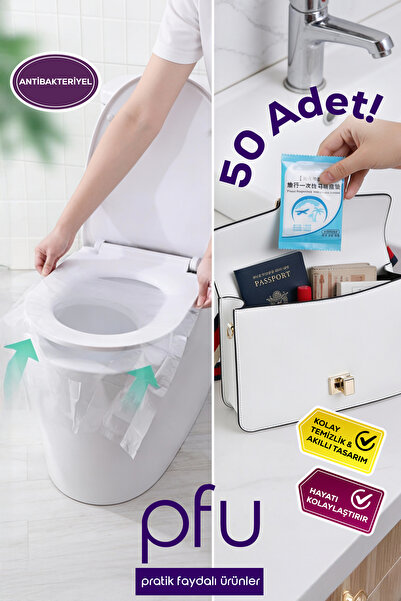 PFU Pratik Faydalı Ürünler Tek Kullanımlık Klozet Kapağı Poşeti | Hijyenik Kl...