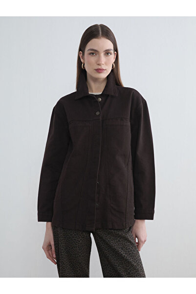 LC Waikiki سترة جينز نسائية بقصة فضفاضة وياقة روبا من UZG STORE للنساء الأنيقات