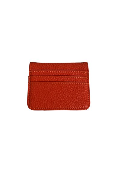 stravis Orange Color Thin Card Holder with Snap Closure and Money Compartment