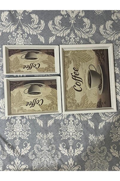 Voltbox طقم صواني مكون من 3 قطع - صواني الشاي - صواني التقديم - صواني تقديم ا...