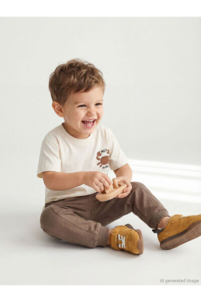 LC Waikiki Modern Pieces Crab Printed Baby Boy T-Shirt and Sweatpants from Uz...