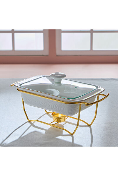 Home Box Noor Luxe Rectangular Casserole with Glass Lid and Rack - 1.1 L