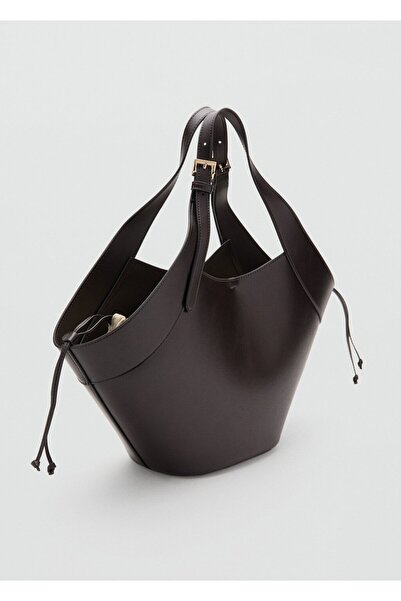 MANGO Woman Çift saplı büyük boy tokalı çanta