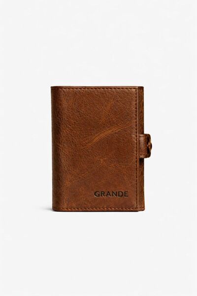 Grande Original Leather 3-Fold Folding Paper and Coin Compartment Multi-Usefu...