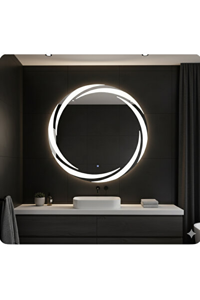 Rose Tasarım LED’Lİ AYNA 80 CM DOKUNMATİK LAZER KUMLAMALI BEYAZ LED BANYO AYNASI