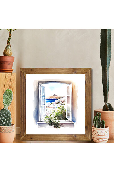 Tuba Decor Tablou pătrat cu ramă din lemn este fereastra mea drăguță