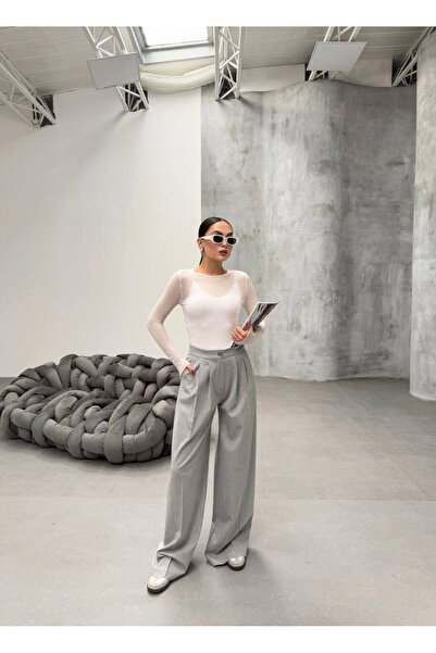 Flaubert Γυναικείο μακρύ υφασμάτινο παντελόνι με φαρδιά μπατζάκια