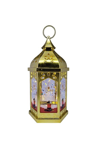 DVINA A Ramadan lantern, illuminated and decorated in the shape of a crescent...