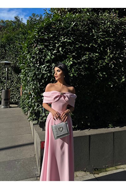 zoezoe Madonna Yaka Toka Detaylı Midi Boy Elbise