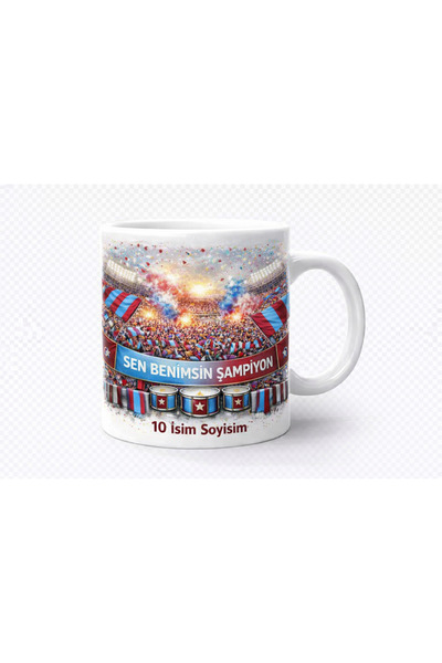 D&Y GAUDERY Kişiye Özel Trabzon Bordo Mavi Tribün Tasarımlı İsme Özel Tarafta...