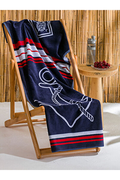 LC Waikiki Rmz Gi̇yi̇m Farkiyla Anchor Printed Men's Beach Towel 70X150 cm