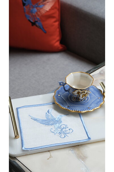 Leoinart Bee Hummingbird Blue Cocktail Coffee Presentation Napkin