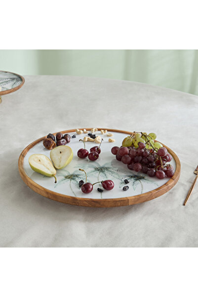 Home Box Palm Leaf Wooden Lazy Susan - 39 cm