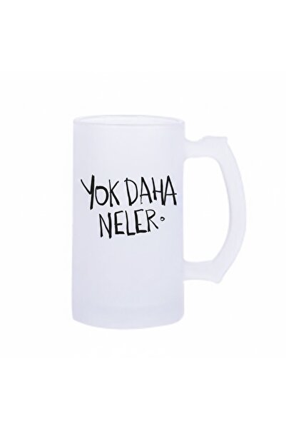 sartre art Yok Daha Naler Humorous Motto Printed Beer Glass 500 ml - Large Gl...