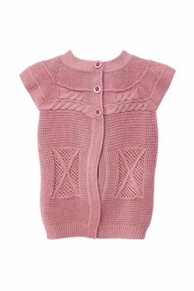 Mercan Kids Girl's Knitted Vest with Cross Pattern