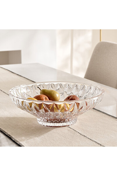Generic وعاء فواكه زجاجي فاخر - 31.5 × 11 سم