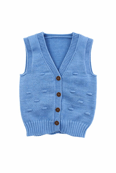 Mercan Kids Boy's Knitted Vest with Bean Pattern