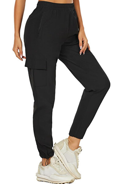 OEM Women's breathable sports pants with pockets, quick-drying, black M