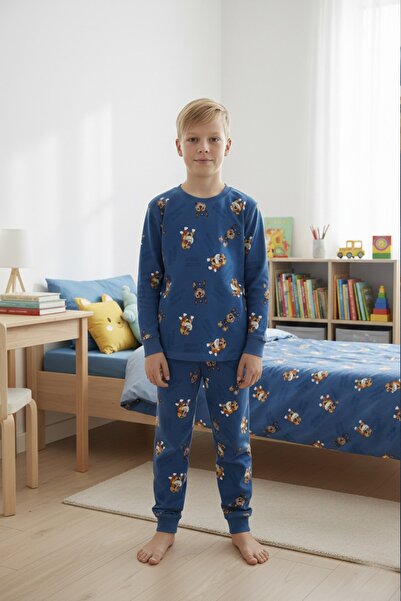 İsobel IDEAL SEPET-YENİ SEZON طقم بيجامة رجالي من قماش إنترلوك بنمط مخلب الكل...