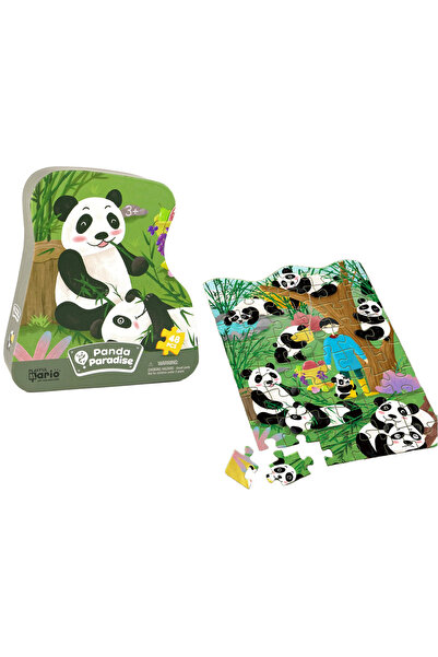 LEAN Puzzle Panda Padurea de Bambus 48 piese 50x34 cm