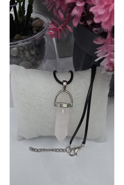 ahsenaksesuar2025 Cream Quartz Natural Stone Necklace Heart Chakra -40Cm