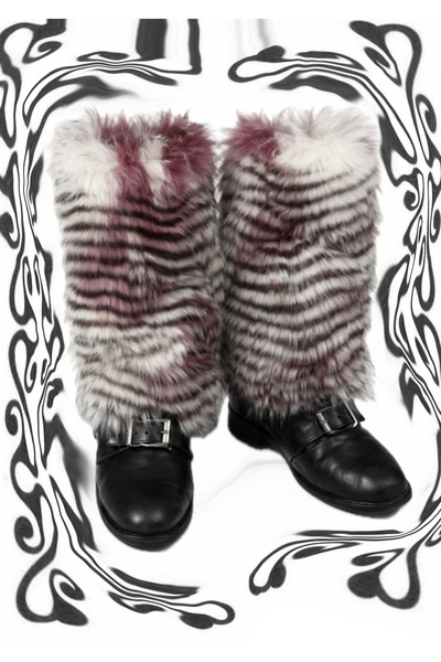 Red Sonja Britney Klipsli Kürk Tozluk / Kolluk / Bot Aksesuarı