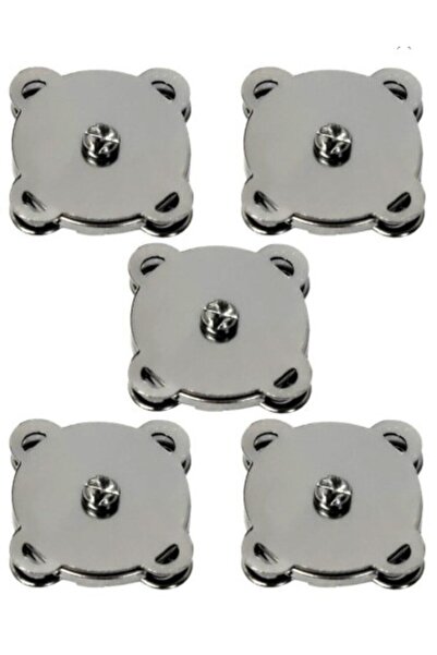 SEM AKSESUAR Magnet Sewn on Knitted Bag Silver Color Pack of 50
