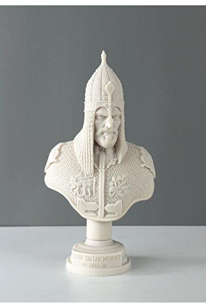 LivadoHome Fatih Sultan Mehmet Büst Dekoratif Heykel 25 x 13 cm