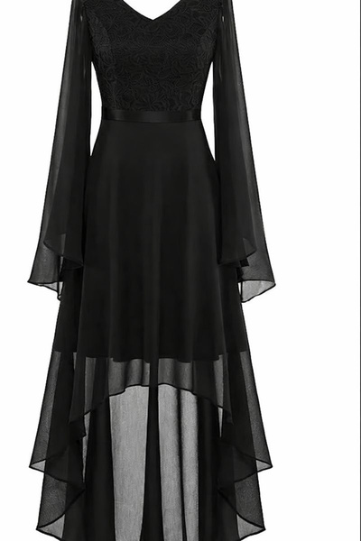 OEM Elegant summer dress, above-knee length, V-neckline, hidden zipper on the...