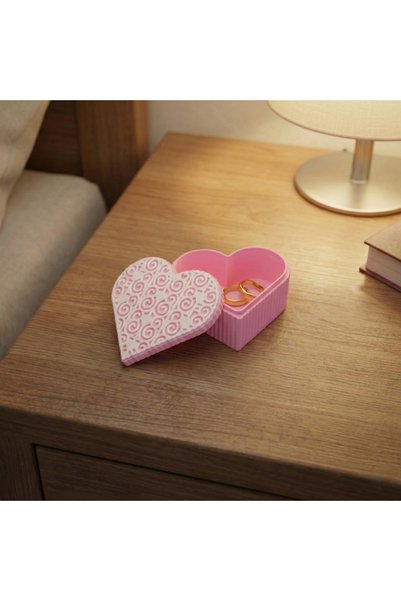 Runic Studio Cutie cadou giftbox, Runic Studio, Inima dantelata, 95×40 mm, Roz